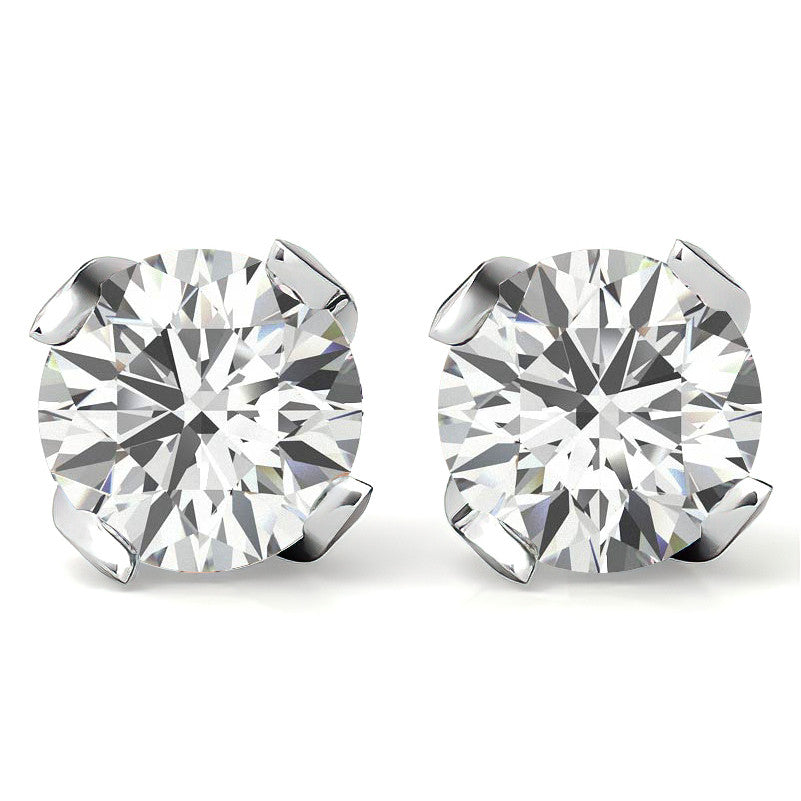 4-Prong Twisted Prong Moissanite Stud Earrings