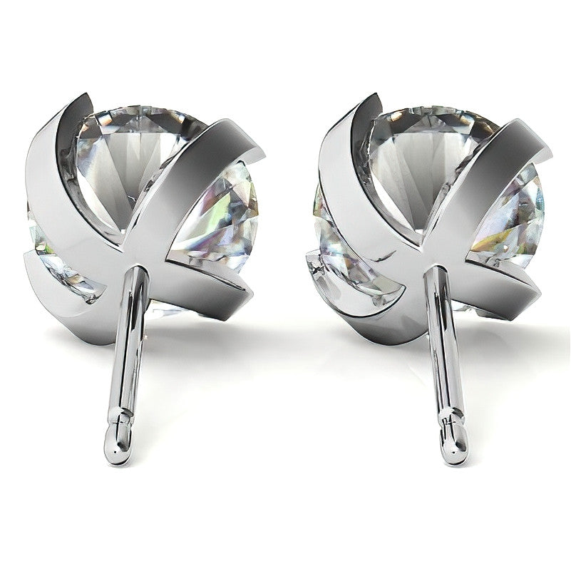 4-Prong Twisted Prong Moissanite Stud Earrings
