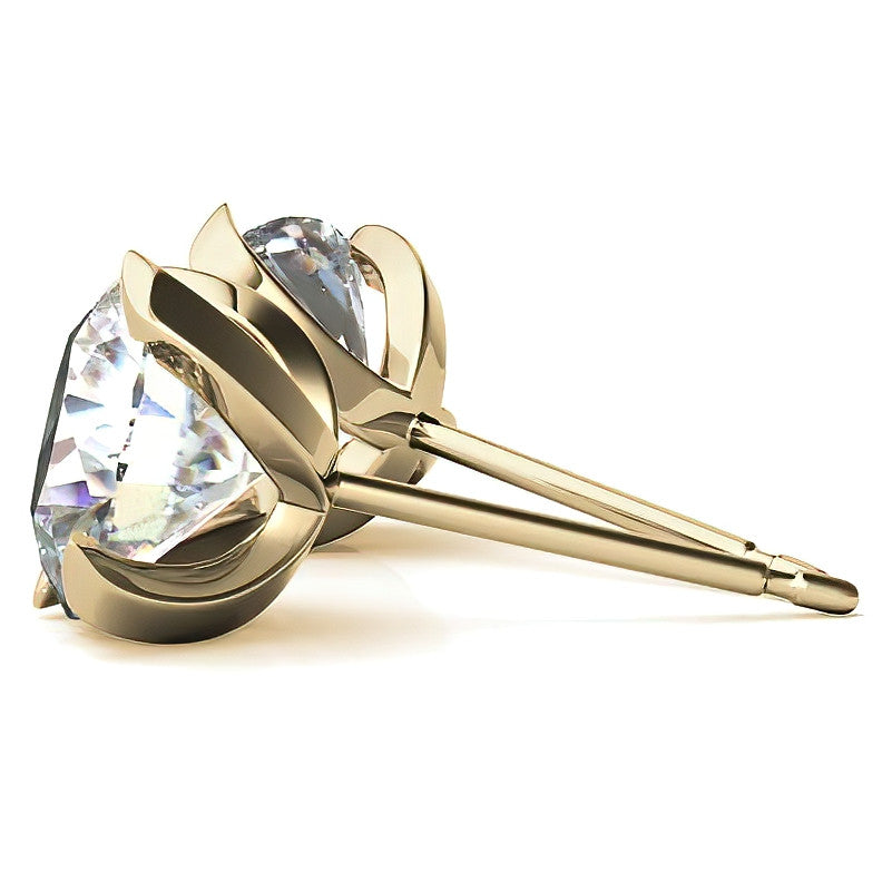 4-Prong Twisted Prong Moissanite Stud Earrings