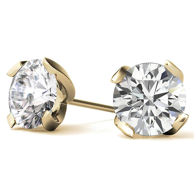 4-Prong Twisted Prong Moissanite Stud Earrings