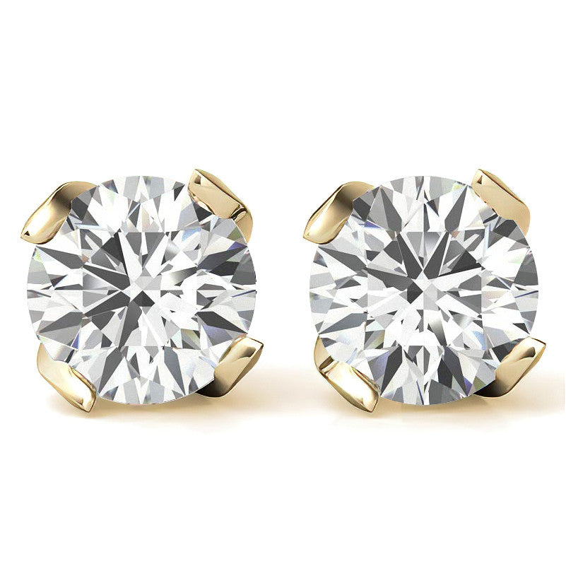 4-Prong Twisted Prong Moissanite Stud Earrings