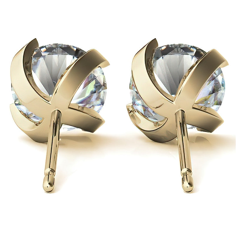 4-Prong Twisted Prong Moissanite Stud Earrings