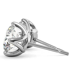 4 Prong Trellis Style Moissanite Stud Earrings