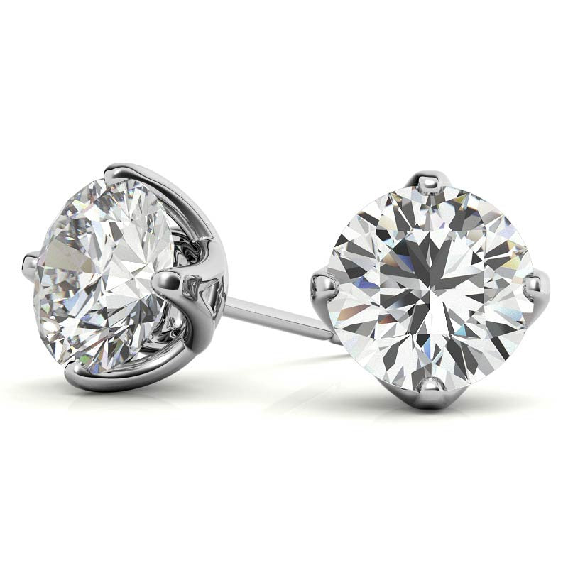 4 Prong Trellis Style Moissanite Stud Earrings