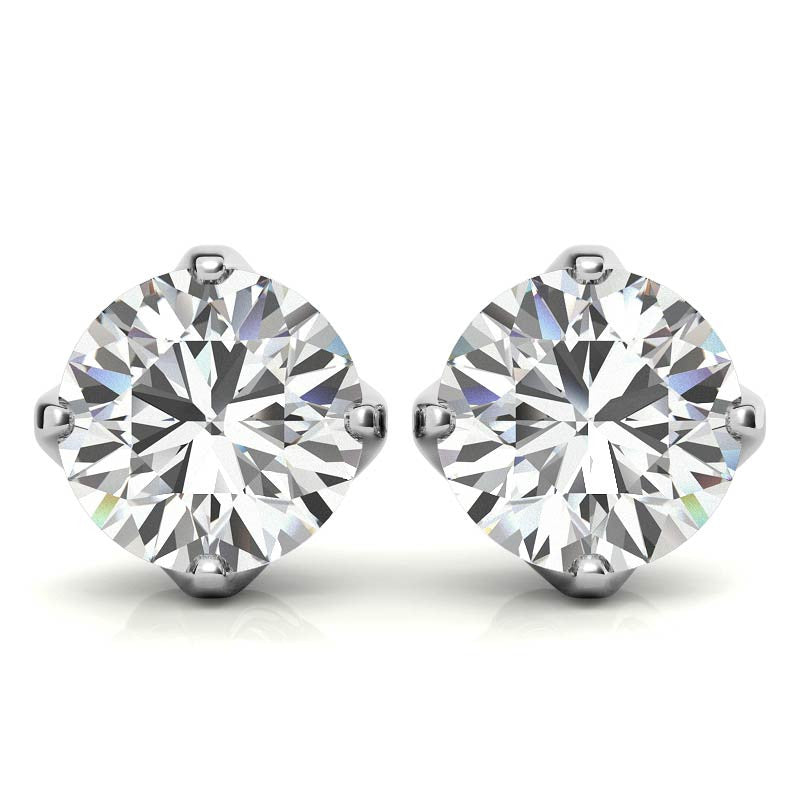 4 Prong Trellis Style Moissanite Stud Earrings