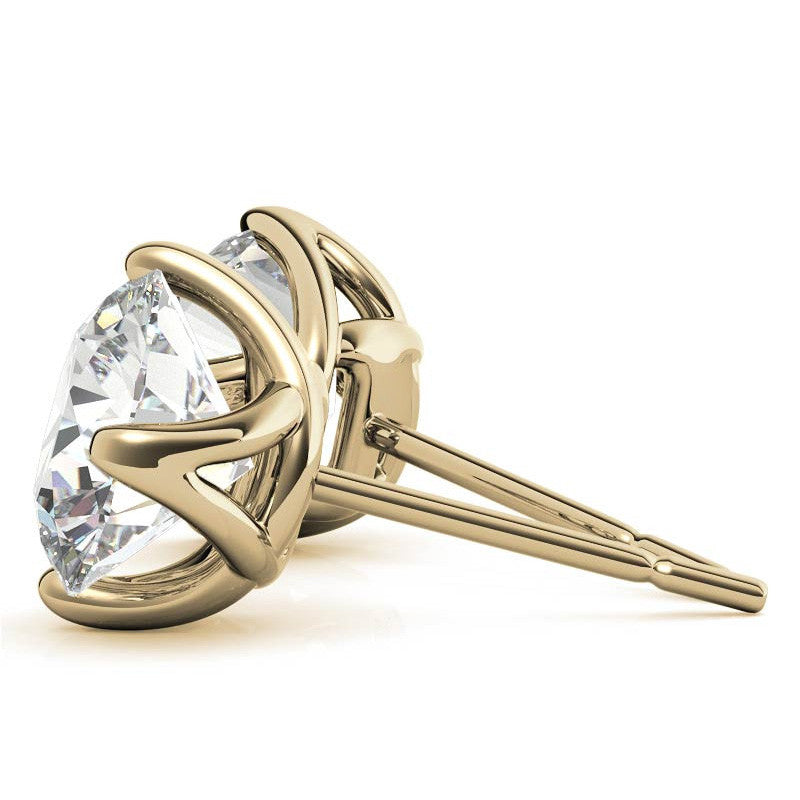 4 Prong Trellis Style Moissanite Stud Earrings