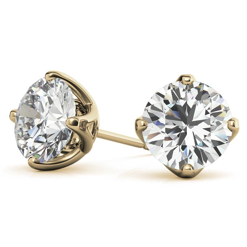 4 Prong Trellis Style Moissanite Stud Earrings