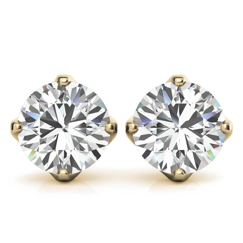 4 Prong Trellis Style Moissanite Stud Earrings