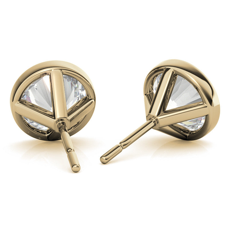 Bezel Martini Round H&A Moissanite Stud Earrings