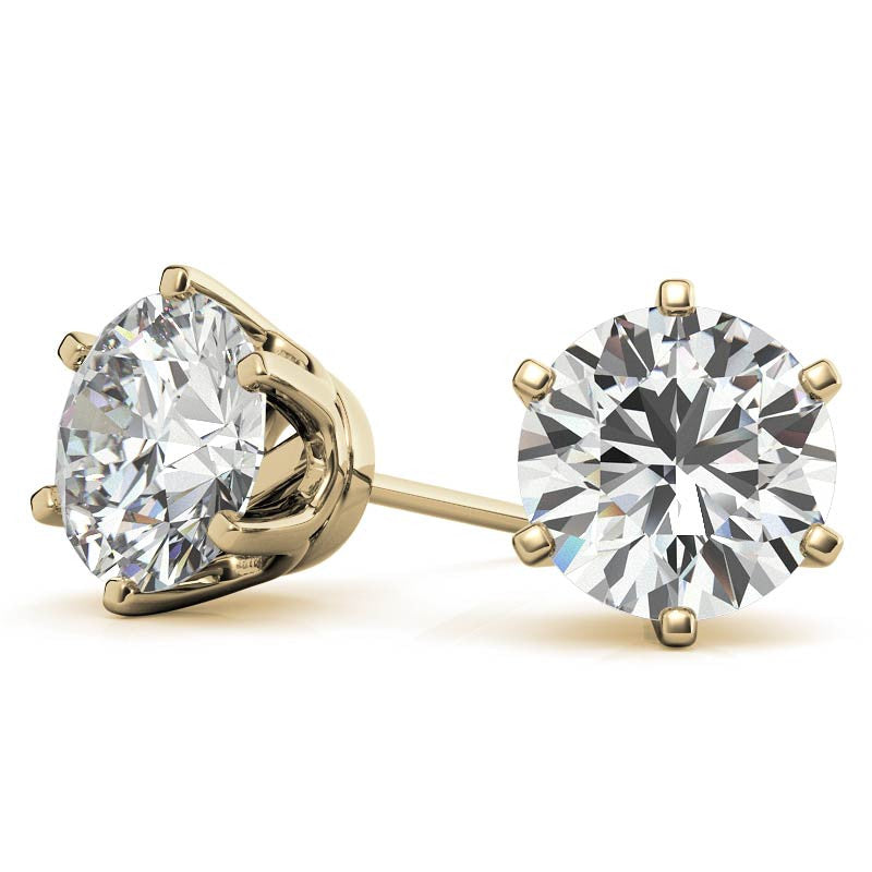 6-Prong Crown Moissanite Stud Earrings