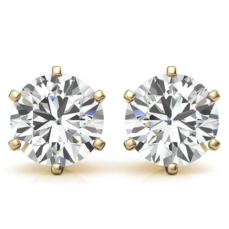 6-Prong Crown Moissanite Stud Earrings