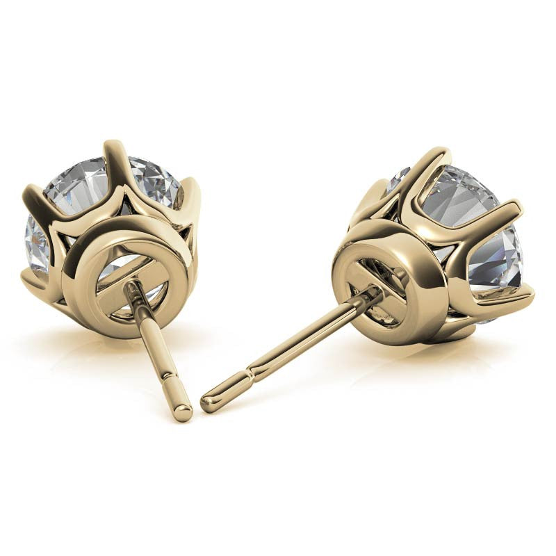 6-Prong Crown Moissanite Stud Earrings