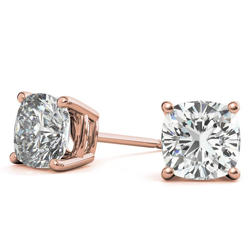 Cushion Moissanite Stud Earrings