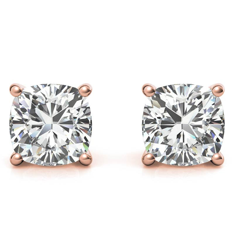 Cushion Moissanite Stud Earrings