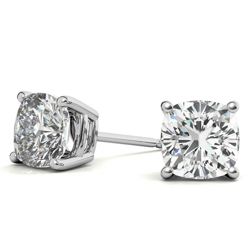 Cushion Moissanite Stud Earrings