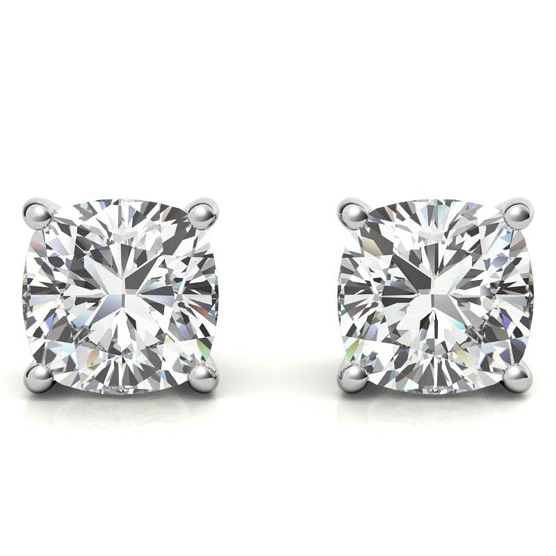 Cushion Moissanite Stud Earrings