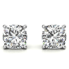 Cushion Moissanite Stud Earrings