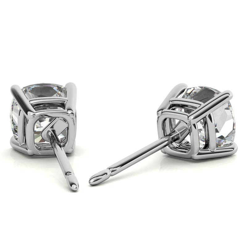 Cushion Moissanite Stud Earrings