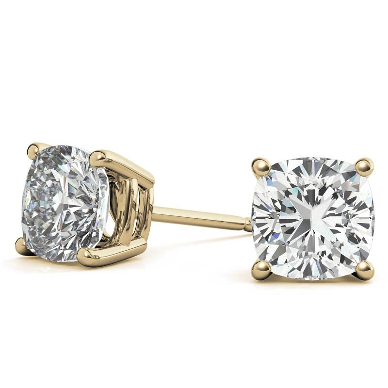 Cushion Moissanite Stud Earrings