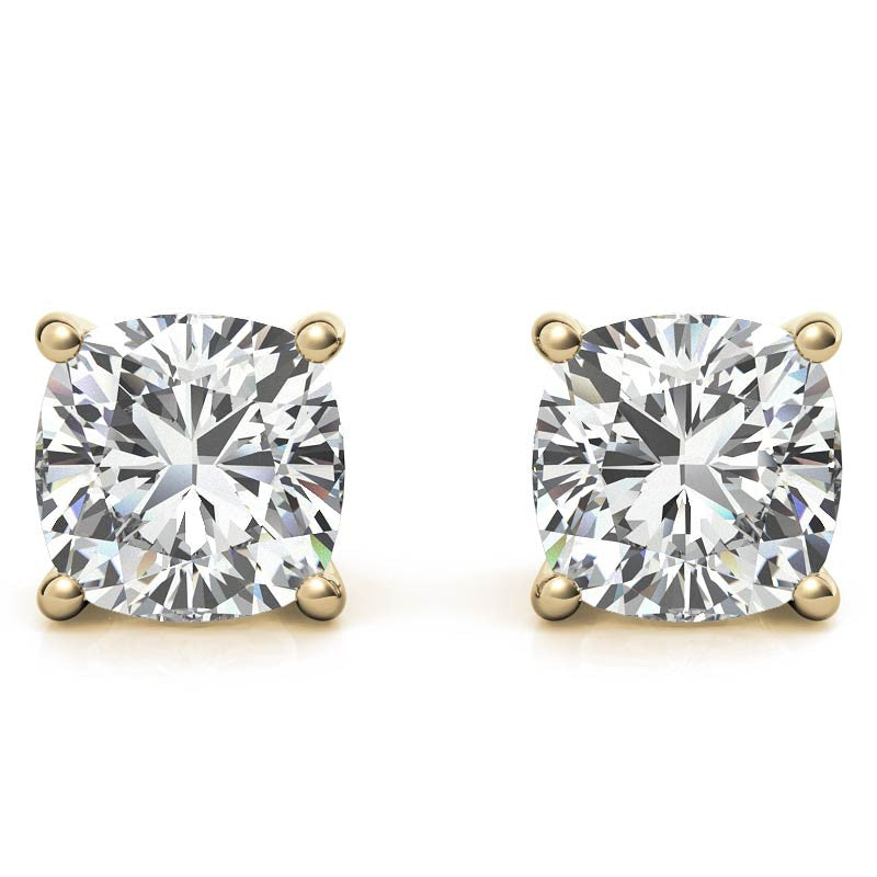 Cushion Moissanite Stud Earrings