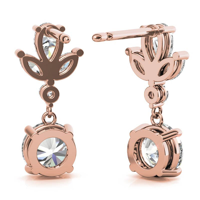 Unique Multi-Stone Moissanite Drop Earrings