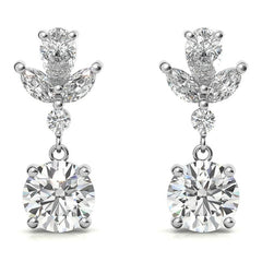 Unique Multi-Stone Moissanite Drop Earrings