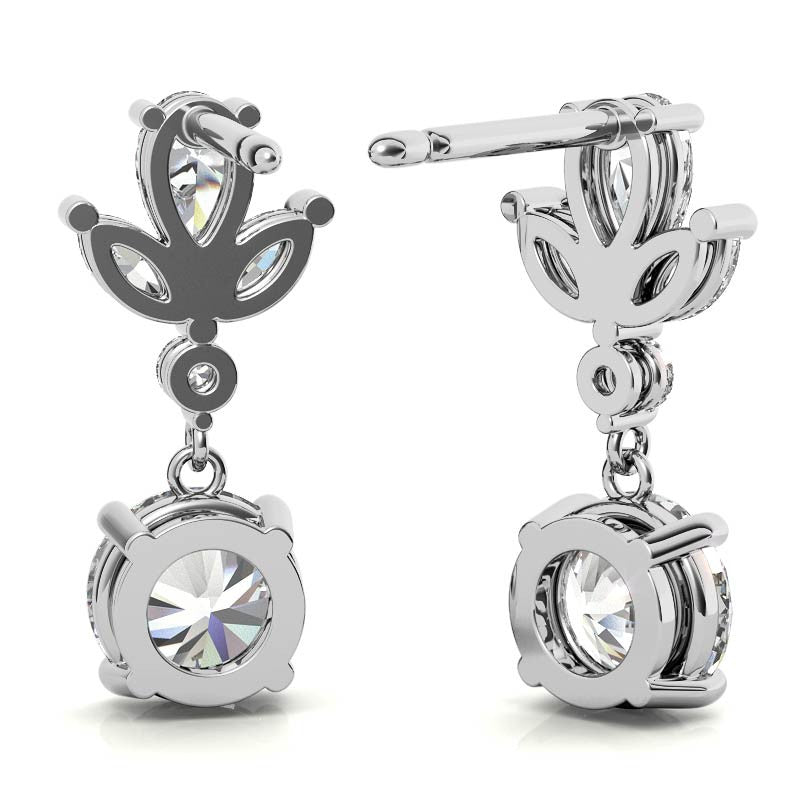 Unique Multi-Stone Moissanite Drop Earrings