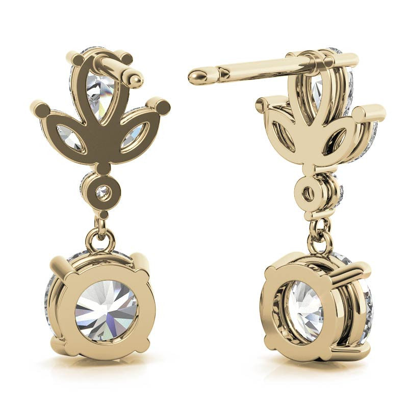 Unique Multi-Stone Moissanite Drop Earrings
