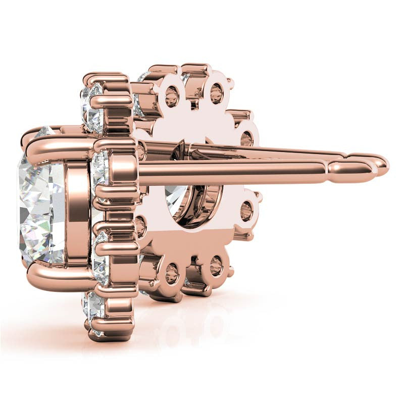 Round Cluster Style Moissanite Stud Earrings