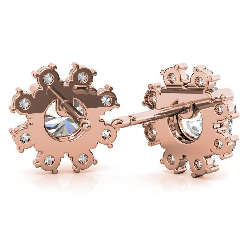 Round Cluster Style Moissanite Stud Earrings