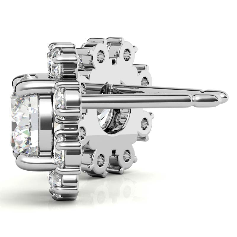 Round Cluster Style Moissanite Stud Earrings