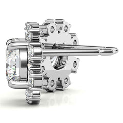 Round Cluster Style Moissanite Stud Earrings