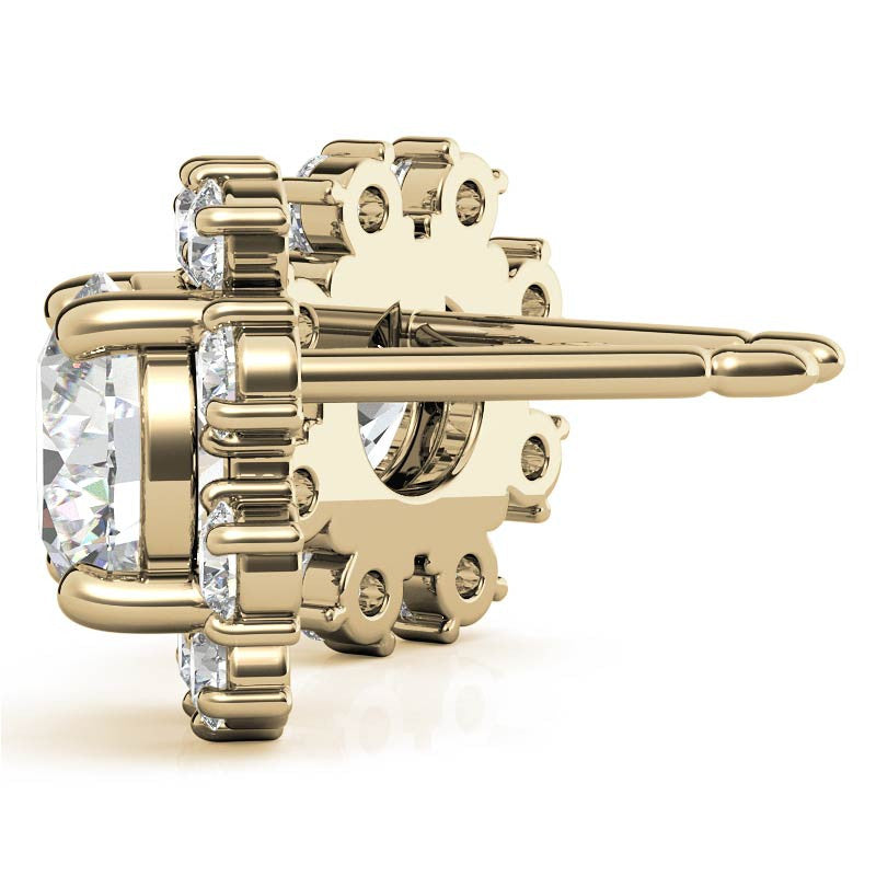 Round Cluster Style Moissanite Stud Earrings