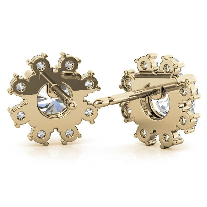 Round Cluster Style Moissanite Stud Earrings