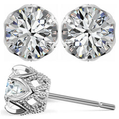 Round Six-Prong Woven Moissanite Stud Earrings