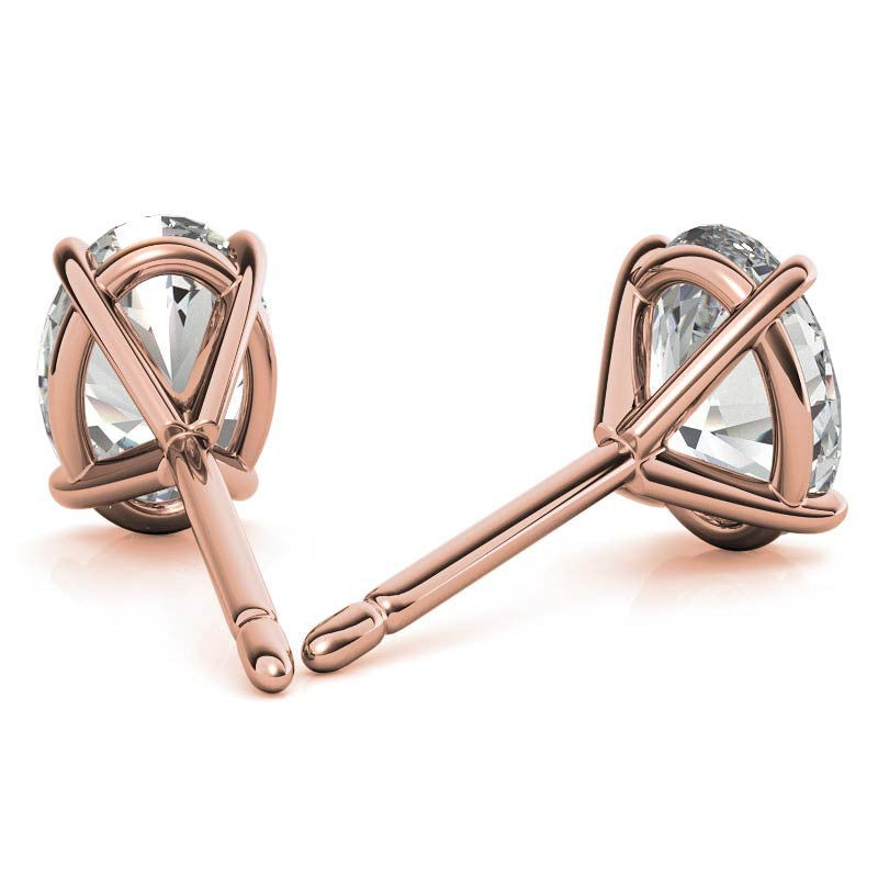 4-prong Oval Martini Moissanite Stud Earrings
