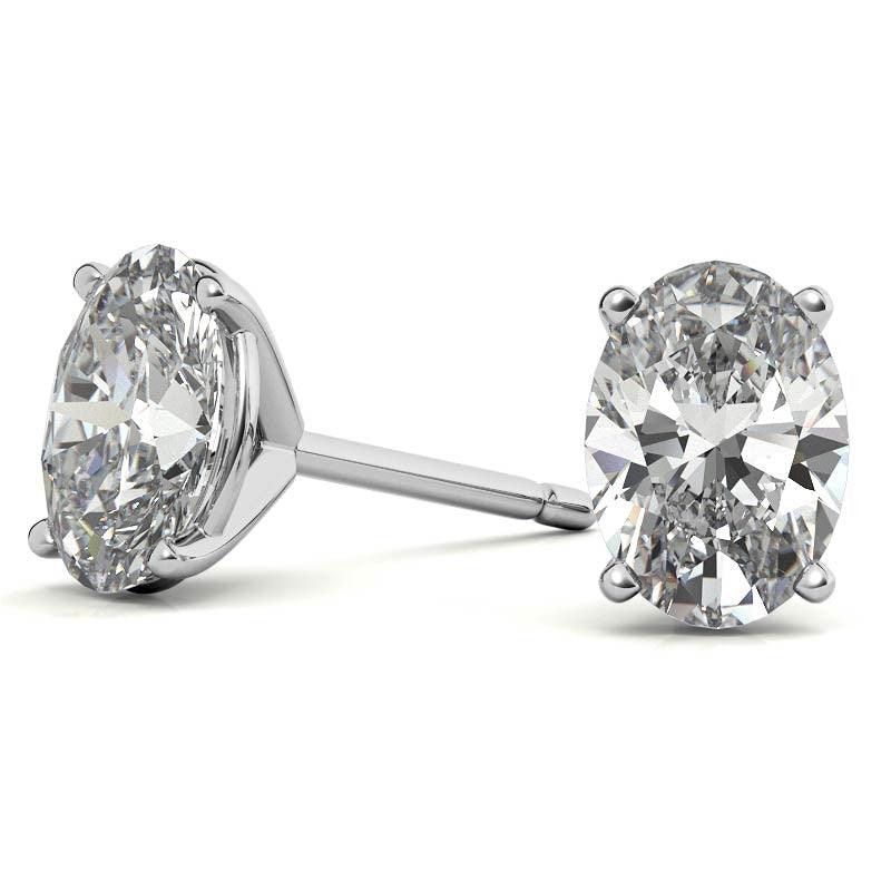 4-prong Oval Martini Moissanite Stud Earrings