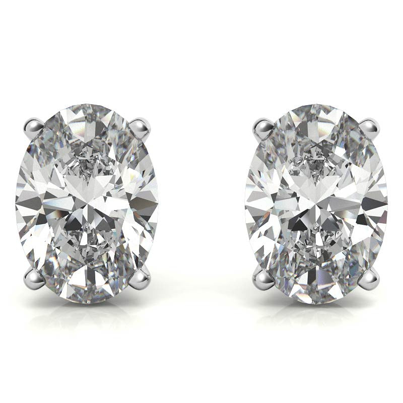 4-prong Oval Martini Moissanite Stud Earrings
