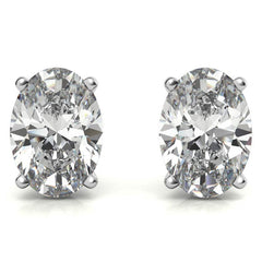 4-prong Oval Martini Moissanite Stud Earrings