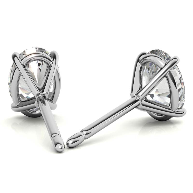 4-prong Oval Martini Moissanite Stud Earrings