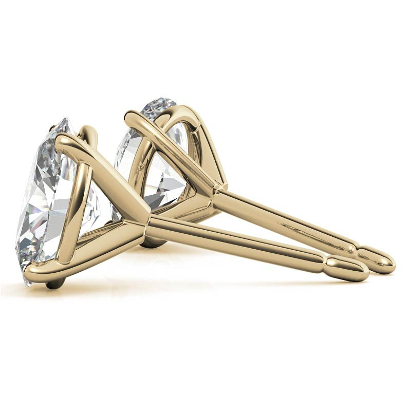 4-prong Oval Martini Moissanite Stud Earrings