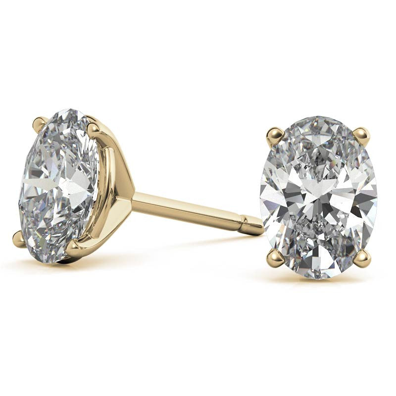 4-prong Oval Martini Moissanite Stud Earrings