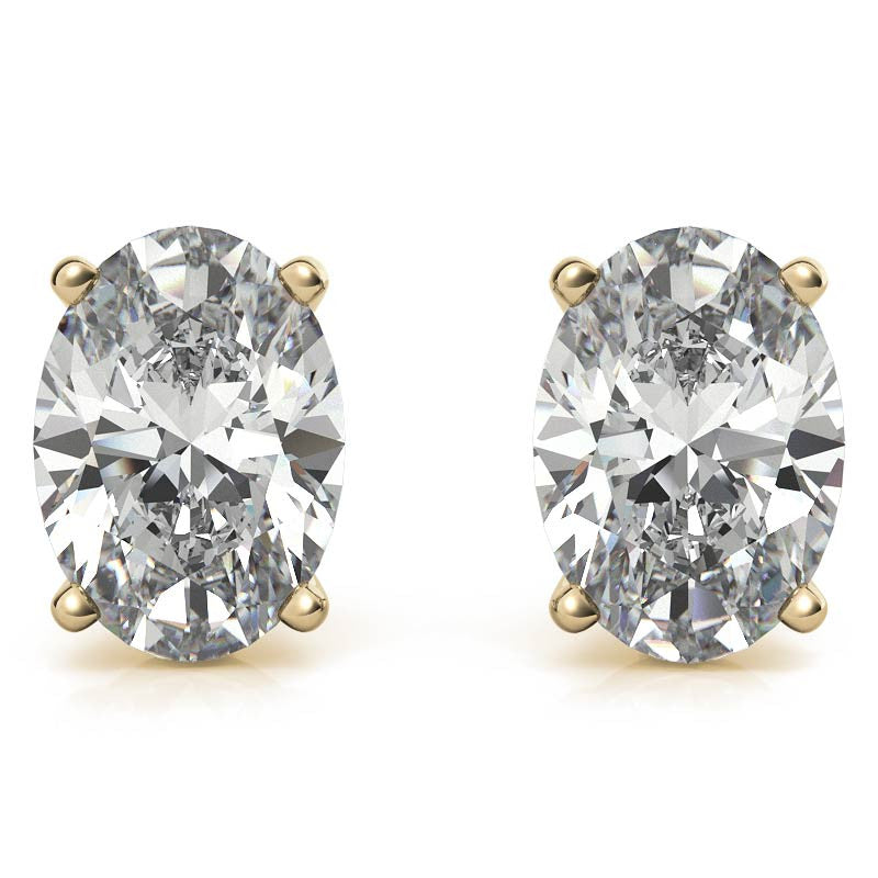 4-prong Oval Martini Moissanite Stud Earrings