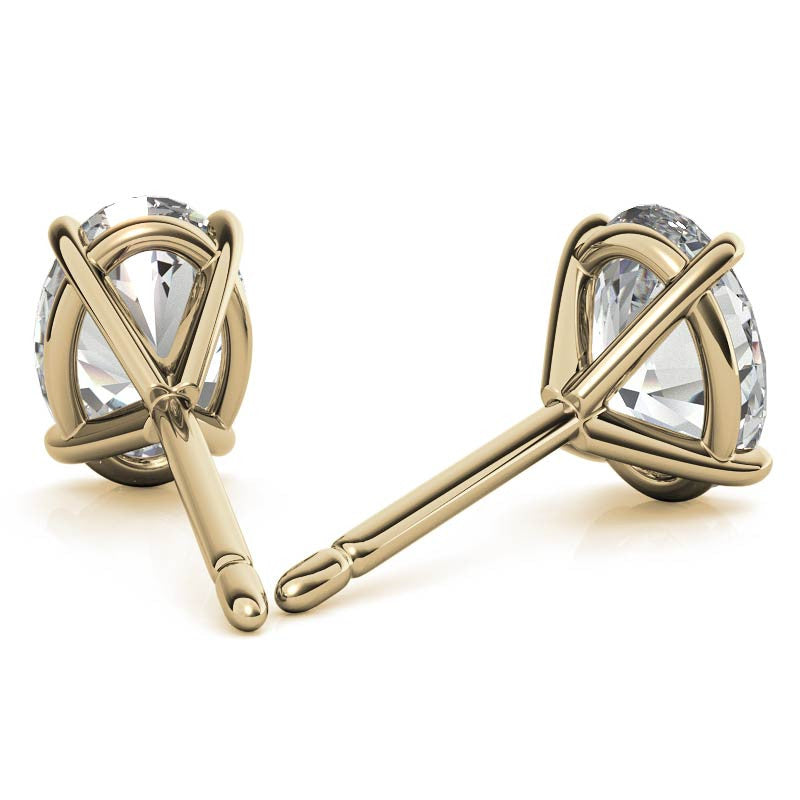 4-prong Oval Martini Moissanite Stud Earrings