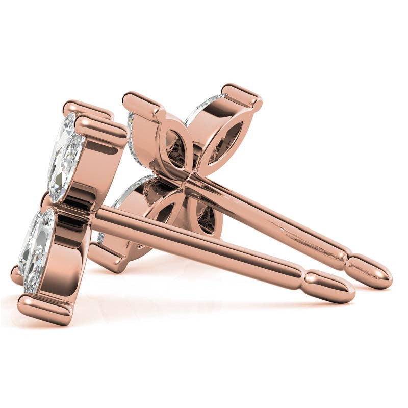 Marquise cut Moissanite Stud Earrings