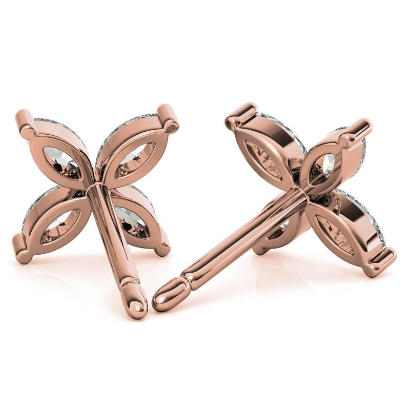 Marquise cut Moissanite Stud Earrings