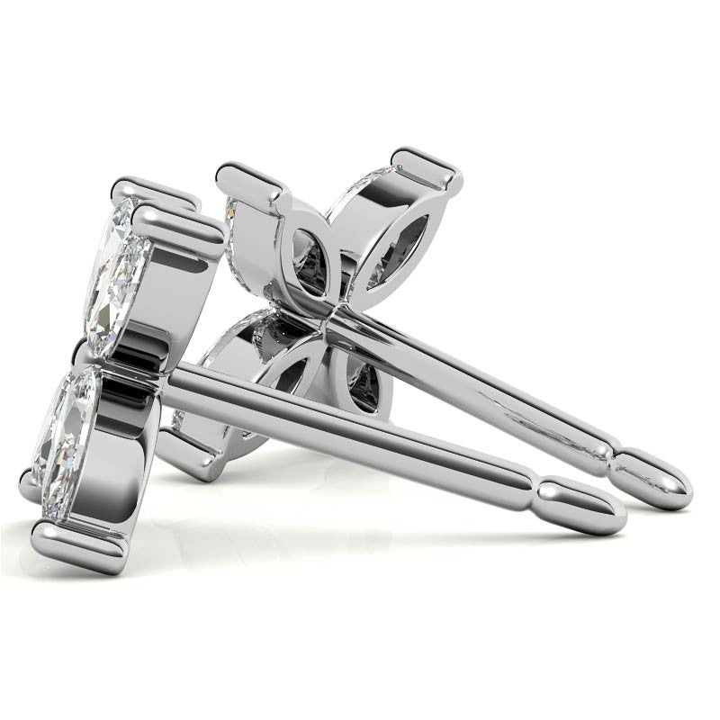 Marquise cut Moissanite Stud Earrings