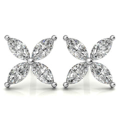 Marquise cut Moissanite Stud Earrings