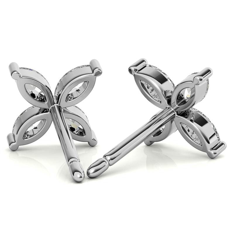 Marquise cut Moissanite Stud Earrings