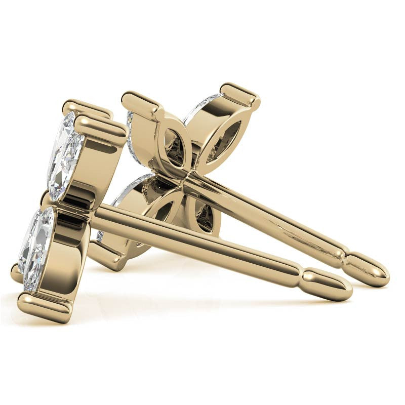Marquise cut Moissanite Stud Earrings
